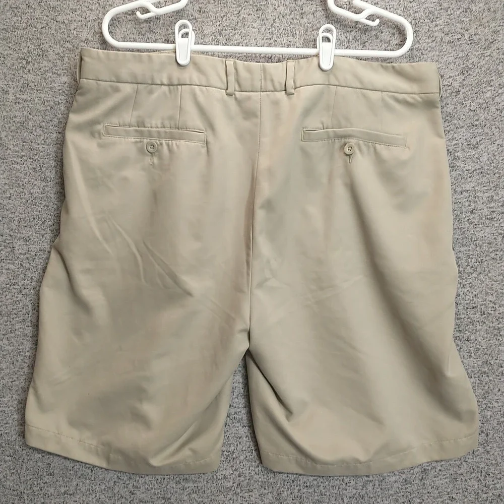 Tommy Armour Mens Tan Khaki Pleated Golf Shorts Size 40 Polyester Performance